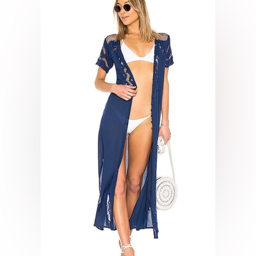 REVOLVE Navy Coverup Maxi Button Down